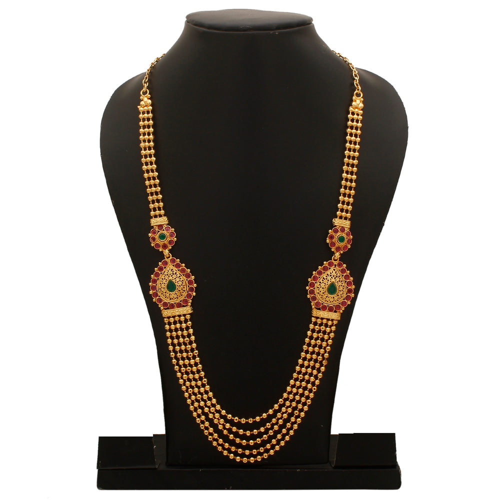 Timeless Tradition: Micro Gold-Plated Necklace with Mugappu Motif