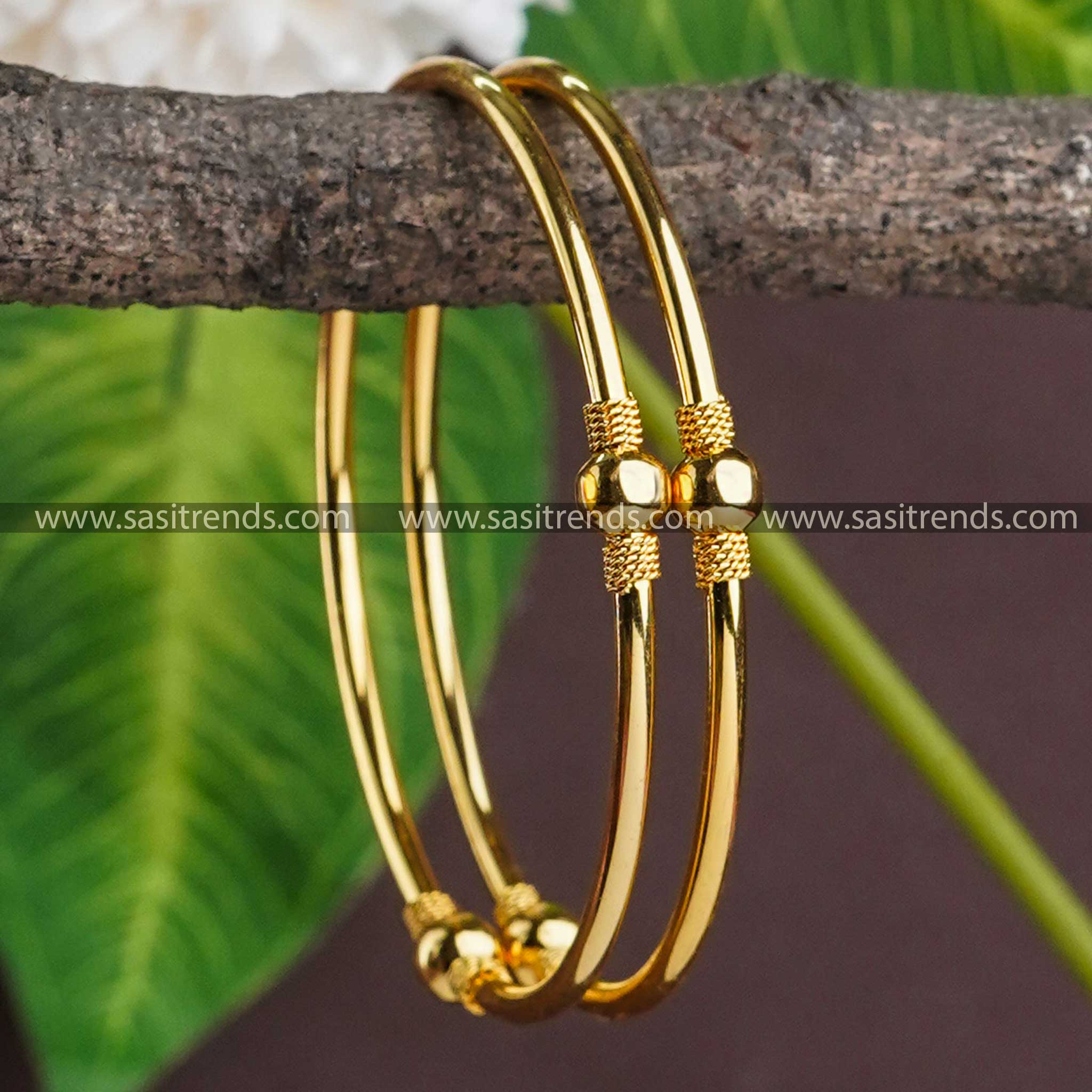 Latest Simple Bangle Pair - One Gram Micro Gold Plated – Sasitrends
