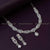 Rhodium Silver Plated Necklace Set with Ruby American Diamond Stones