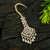 Bridal Wear Rose Gold Shimmering Heart Flower Motif American Diamond Maang Tikka