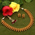 Matte Gold Plated Necklace Set with Matching Earrings - Traditional Women's Jewelry