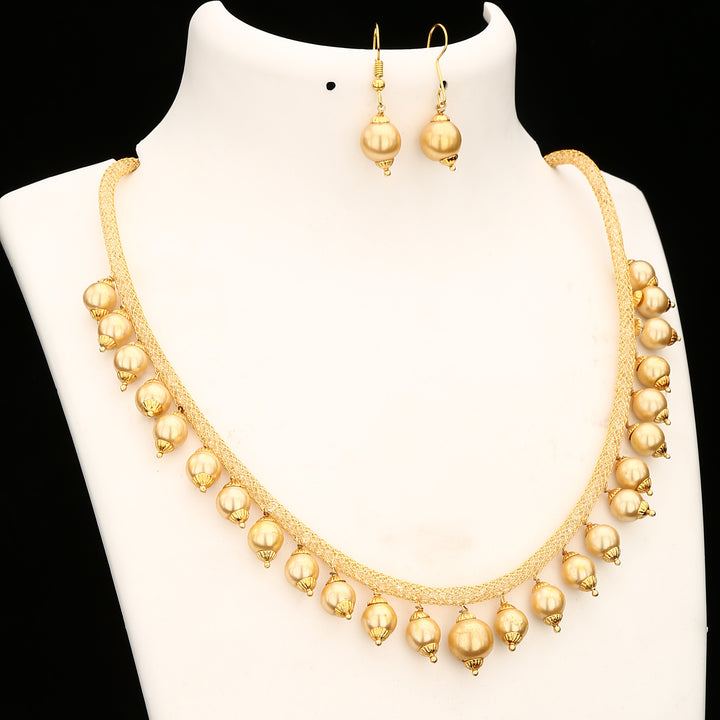 Sasitrends - Gold Plated Pearl Necklace Jewellery Set for Girls and Women