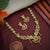 Gorgeous Peacock and Flower Necklace Set: Ruby Hangings, American Diamond Stones, Brass Material, Matte Gold Finish