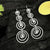 Brass Concentric Circle Zirconia Stone Dangler Earrings - Radiating Elegance