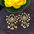Golden Opulence: Pearl and AD Stone Stud Earrings