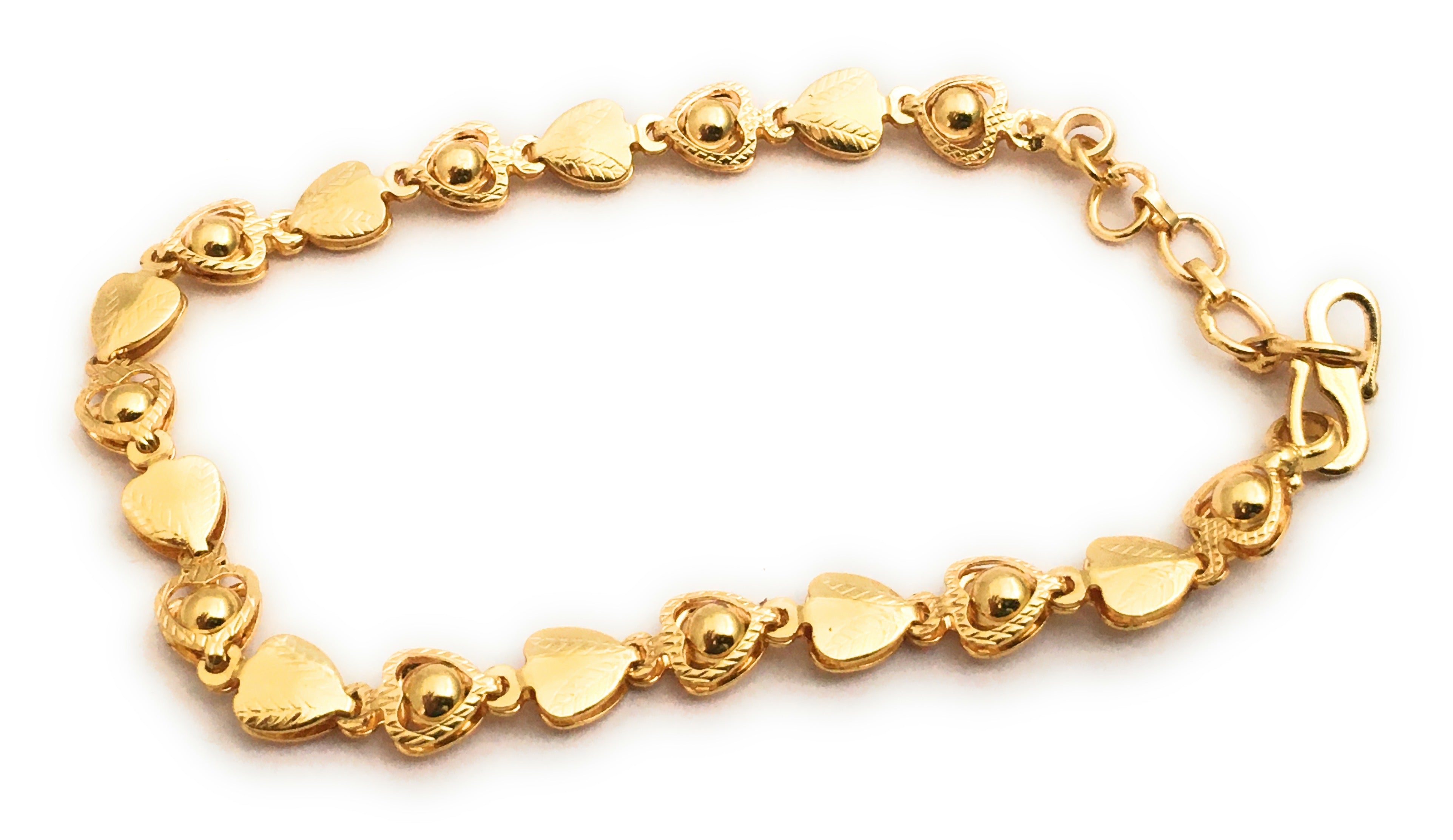 Buy Heart Embellished 14KT Rose Gold Desired Bracelet Online | ORRA