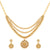 Sasitrends Antique Gold Plated AD Stone Studded 3-Layer Necklace with Earrings for Women and Girls