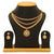 Sasitrends Antique Gold Plated AD Stone Studded 3-Layer Necklace with Earrings for Women and Girls