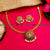 Traditional Goddess Lakshmi Choker Set with Matte Gold Pendant and Pearl Earrings