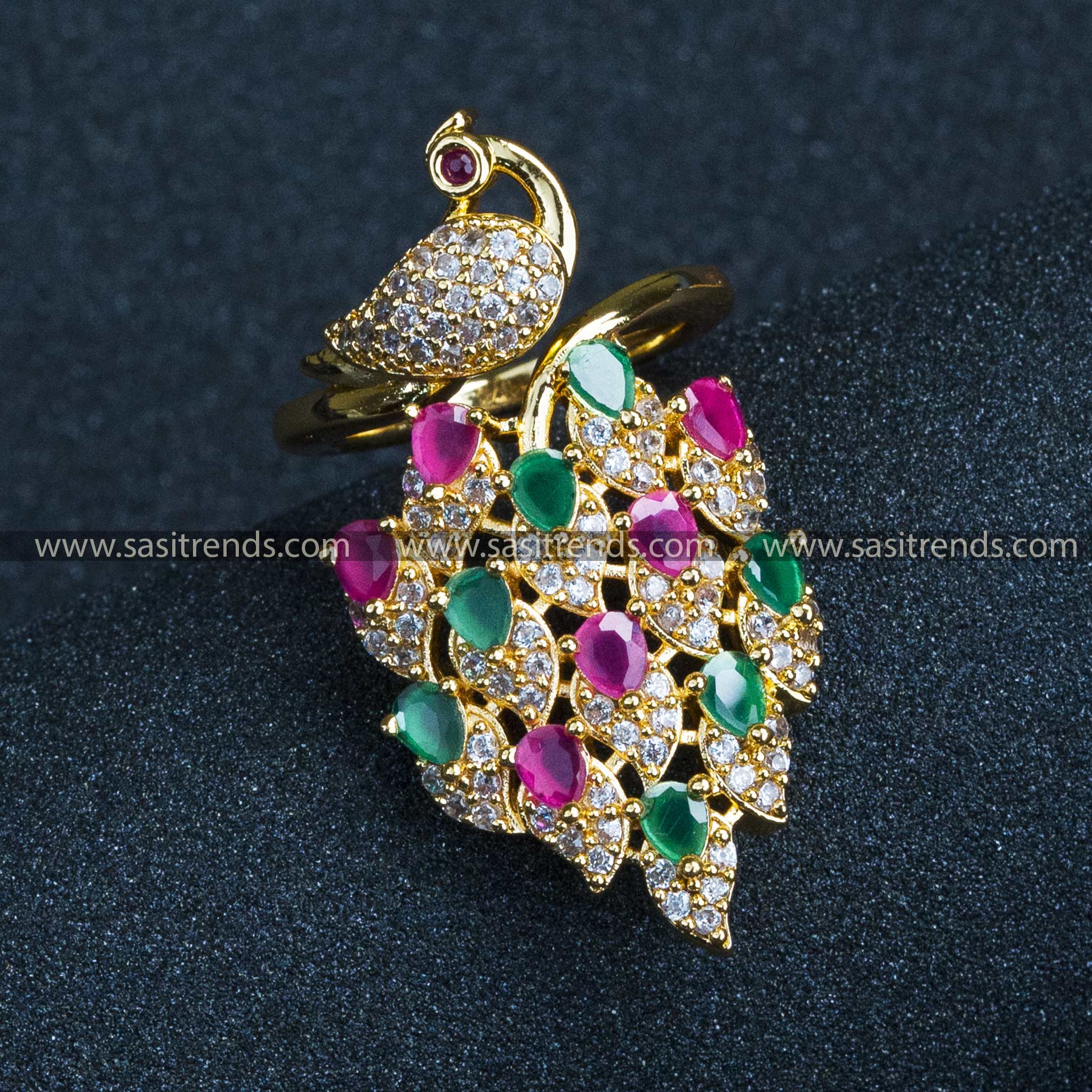 Peacock stone ring deals
