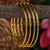 Trendy Simple Bangle Pair | Enamaled Golden Rings | Red & Green | 6-Month Polishing Warranty