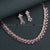 Rose Gold Floral Necklace Set with Ruby American Diamond Stones for Women