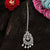 Rhodium Silver AD Stone Floral Maang Tikka for Women