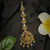 Bridal Lakshmi Maang Tikka Set - Matte Gold Plated with Multi Color AD Stones