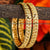 Thick Bangle Pair with Double Leaf Pattern - Traditional Indian Jewelry