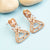 Radiant Rose Gold Earrings with Ruby American Diamonds - Daily Office Use