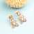 Sun-kissed Rose Gold Plated Hydro Yellow Earrings with American Diamond Stones