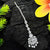 Rhodium Silver Floral Maang Tikka with American Diamonds