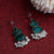 Elegant Oxidised German Silver Hook Stud Earrings with Dangling Pearl | Sasitrends
