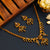 Matte Gold Temple Floral Necklace Set with Multi Colour AD Stones