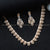 Elegant Rose Gold Floral Necklace Set with AD Stones.