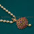 Micro Gold Plated Floral Pendant Pearl Chain Necklace with American Diamond Stones